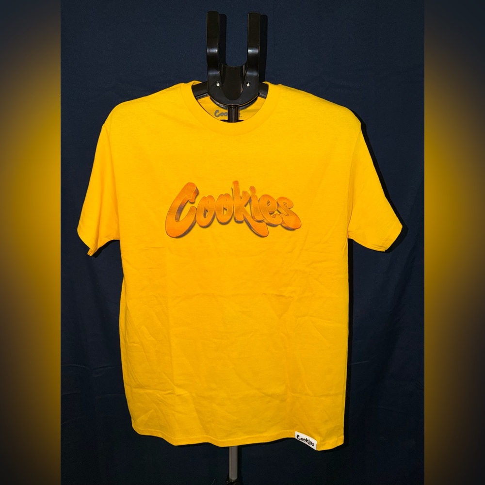 Cookies Logo Graphic T-Shirt Yellow Size Medium NWOT